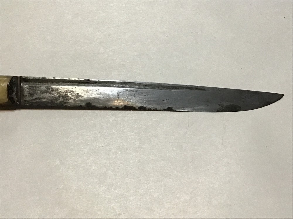 Antique Authentic Creation Dagger Knife Bone Handle Leather Sheath