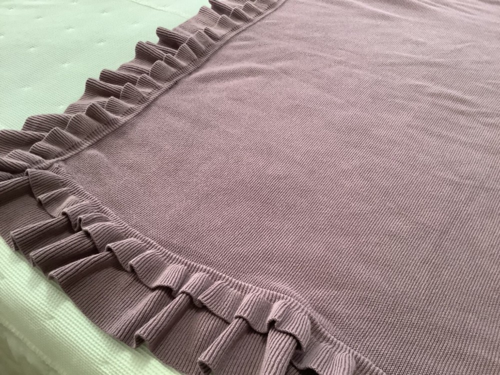 Piper & Wright Lavender Ruffled Blanket 52 x 56