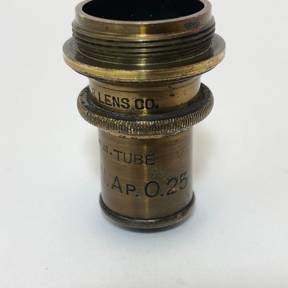 VINTAGE SPENCER BRASS OBJECTIVE LENS MICROSCOPE