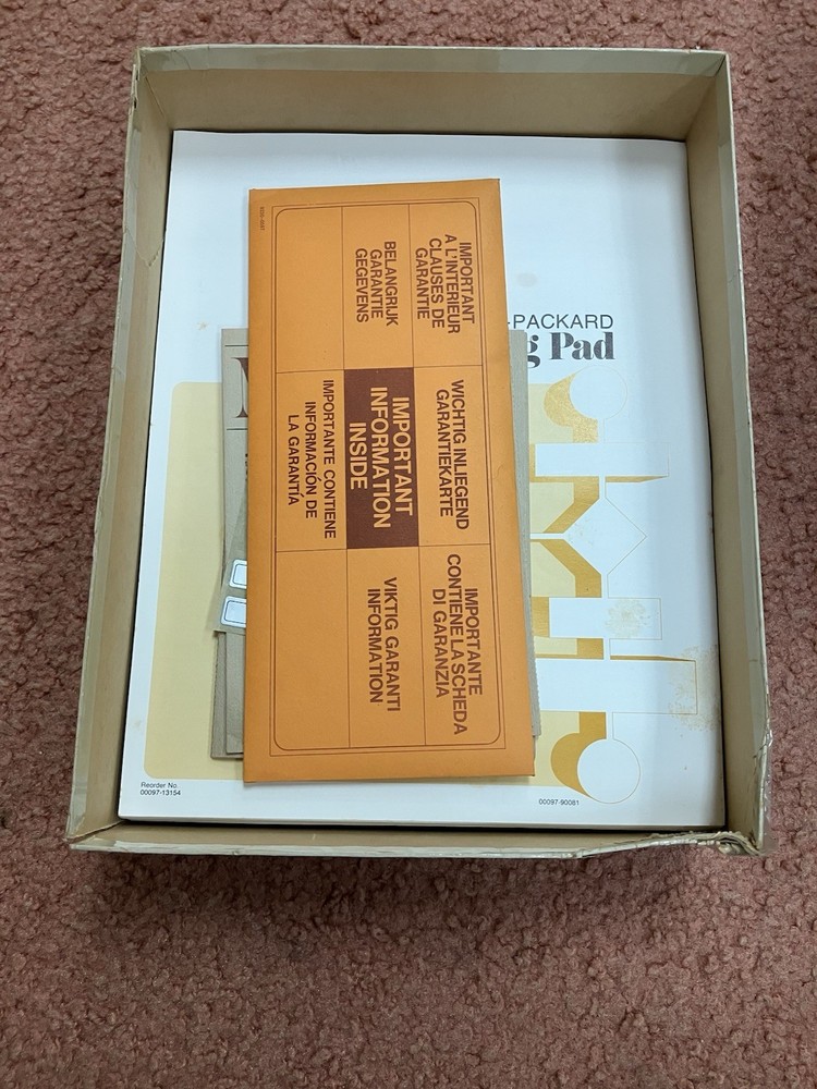 HP-67 CALCULATOR PROGRAMMING PAD AND ORIGINAL BOX - ONLY