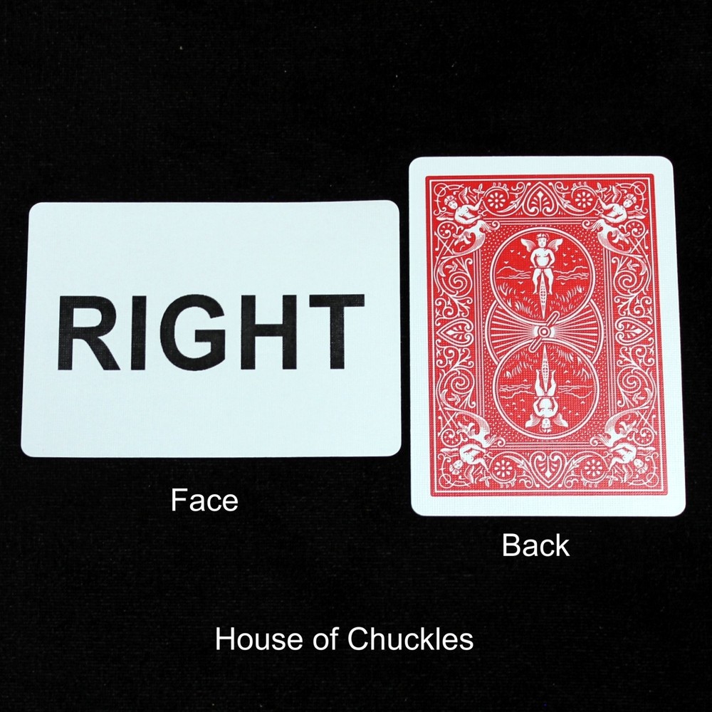 Right, Bicycle Printed Gaff Card, Red