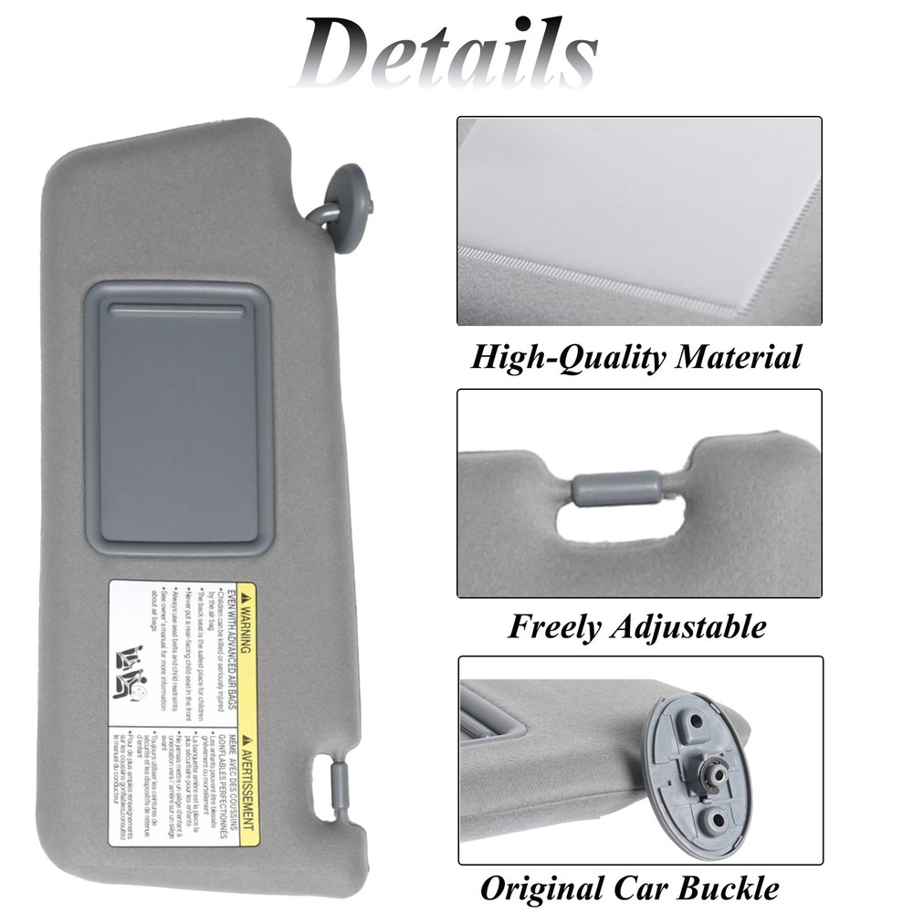 ATPSTOGO Left Driver Side Sun Visor Replacement Side, Gray