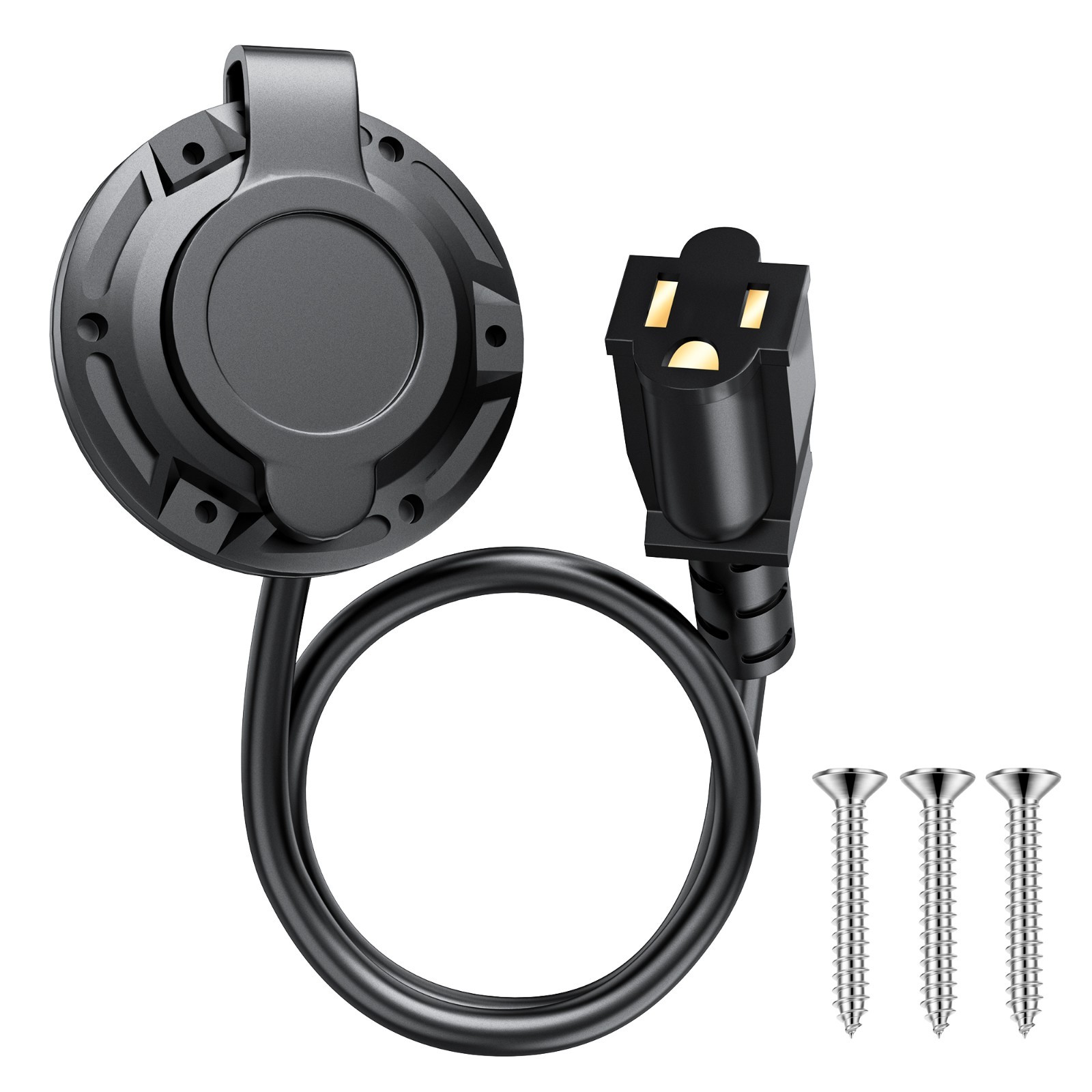 20A 125V AC Port Plug 12AWG Heavy-duty Rv Shore Power Inlet Weatherproof