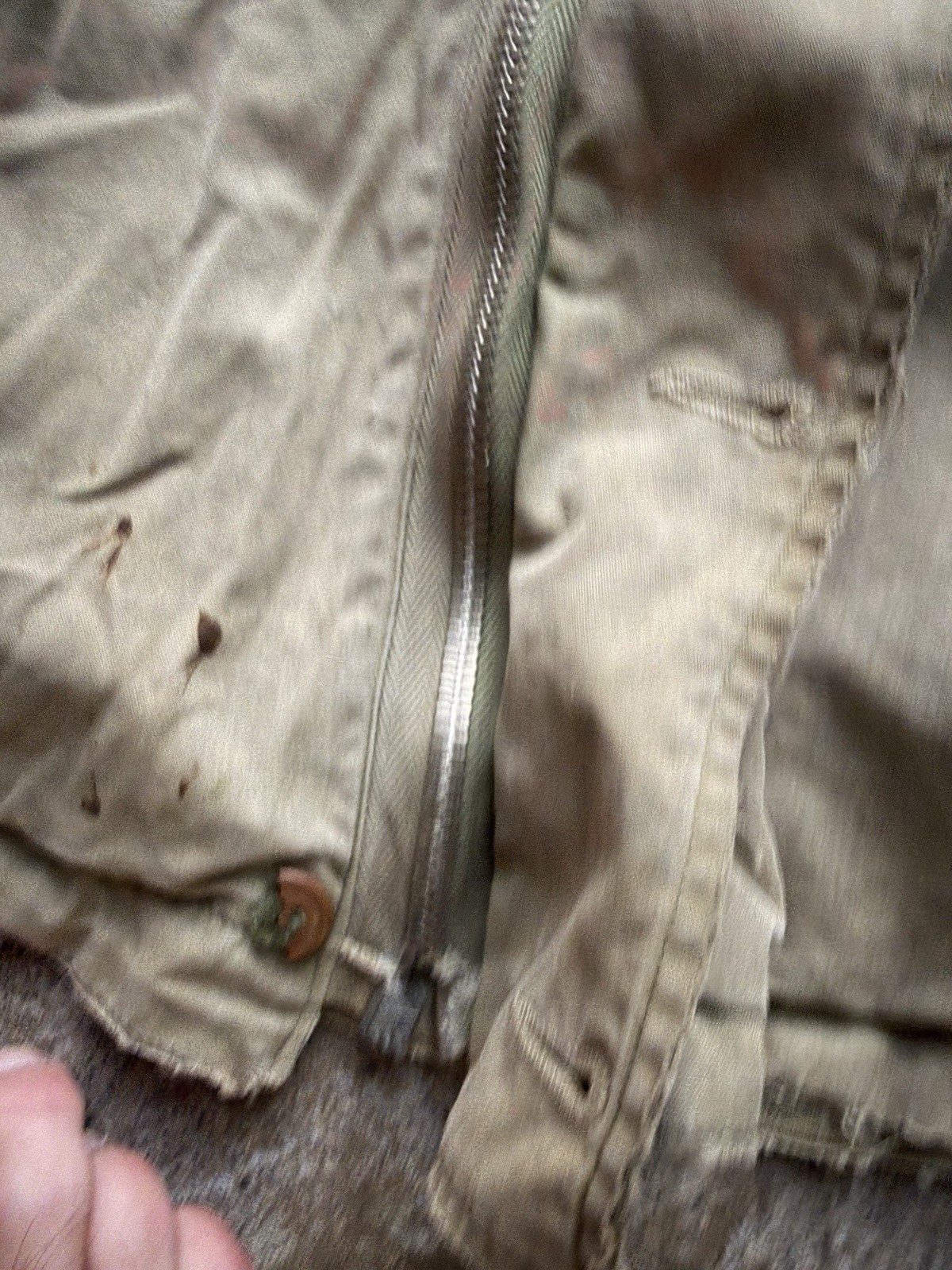 Vintage 1940s U.S. Army M41 Jacket OD Poplin Field Medium Olive Stencil Infantry