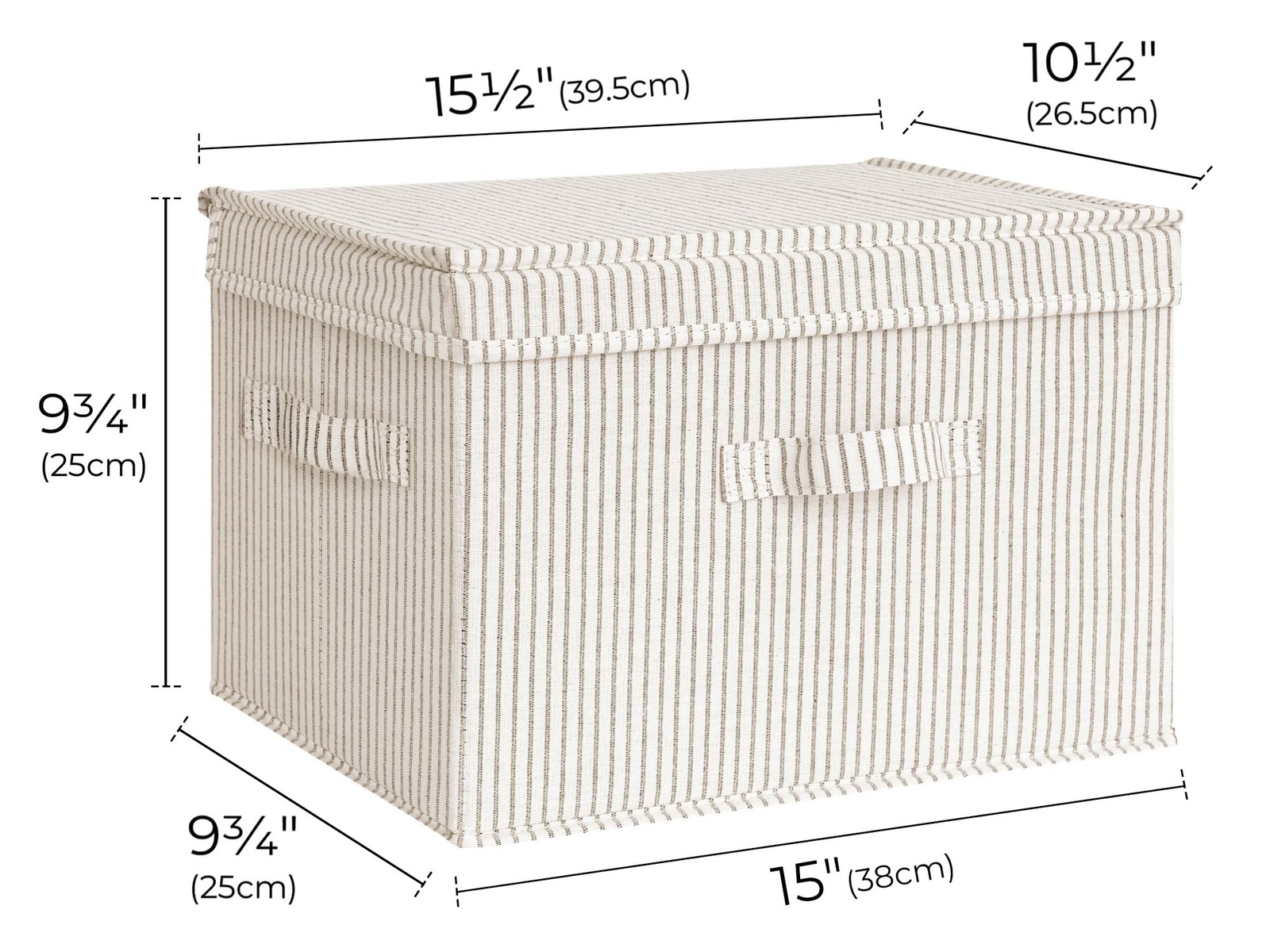 StorageWorks Decorative Storage Boxes, Storage Basket with Lid and Handles, Gray