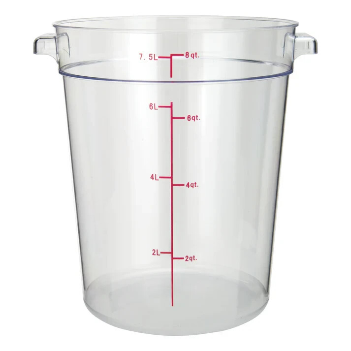 Winco PCRC-8, 8-Quart Polycarbonate Round Storage Container, NSF