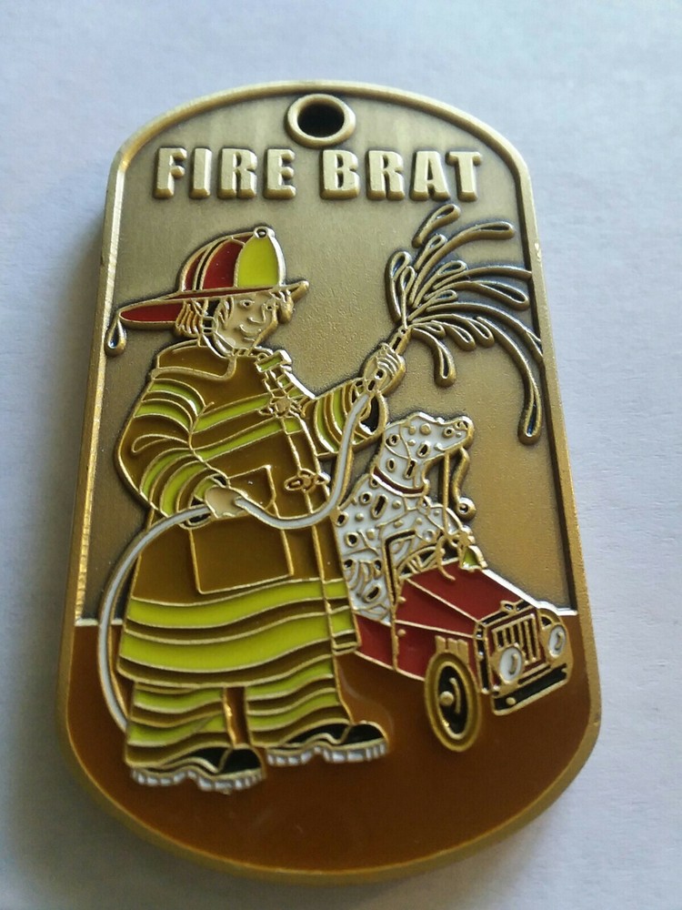FIRE BRAT- "FUTURE FIREMAN"- Engravable Bronze Dog Tag