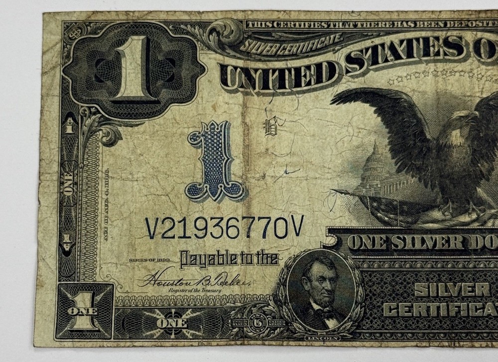 1899 $1 Large Silver Certificate Black Eagle Banknote #8015