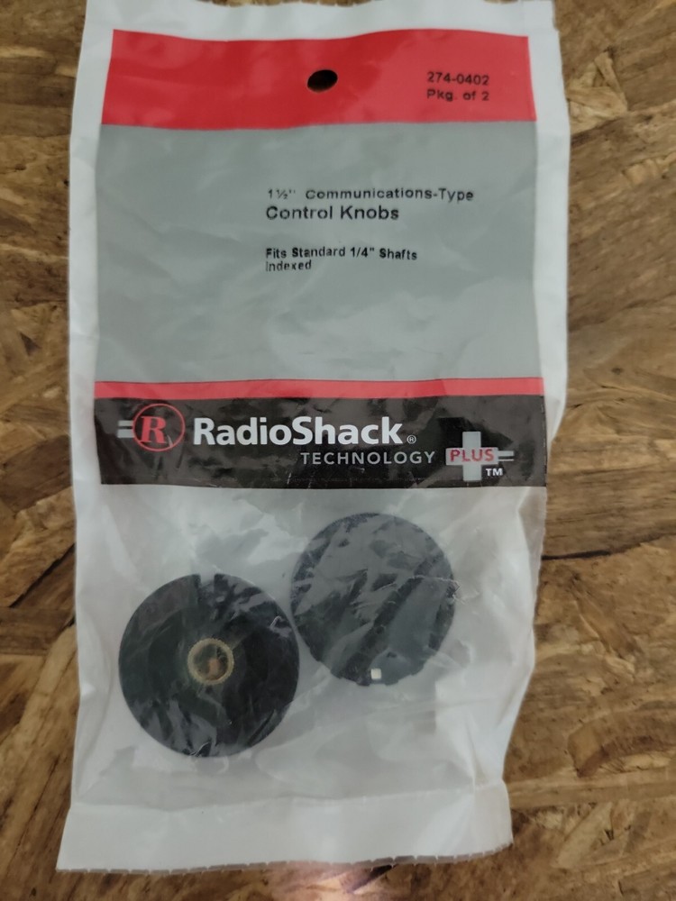 RadioShack 1 1/2" Communications-Type Control Knobs 2pack NEW 274-0402