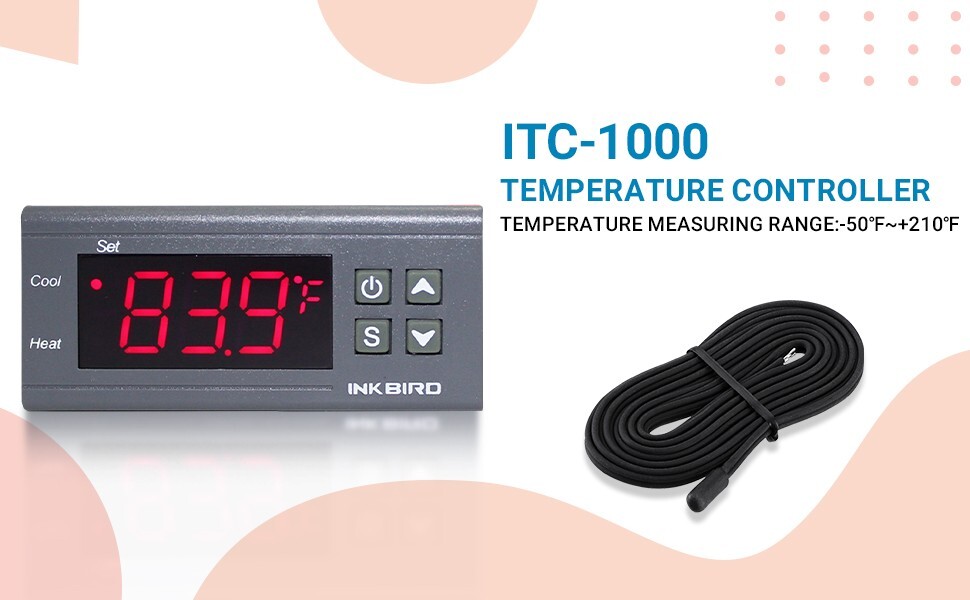 Inkbird ITC-1000 12V 10A Temperature Controller ON/OFF Thermostat Heat Cool US