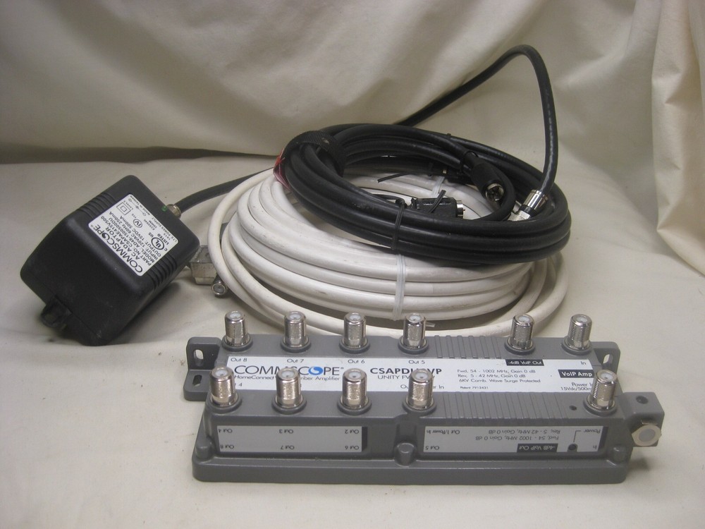 COMMSCOPE CSAPDU9VP amplifier w/ power supply + cables cable
