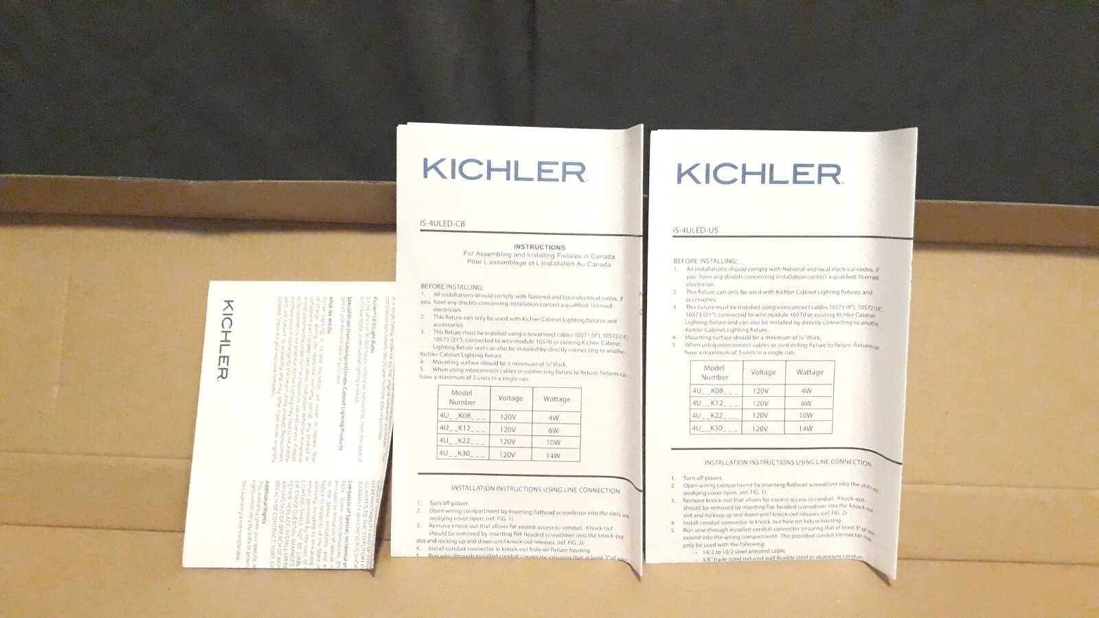 Kichler 4U Series LED 30" Under Cabinet Lighting 4U30K30WHT Indoor 3000K
