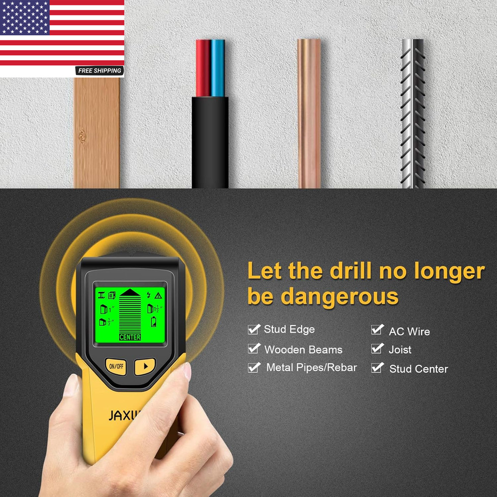 Stud Finder Wall Scanner - 5 in 1 Stud Finder Tool W/Microprocessor Chip and HD