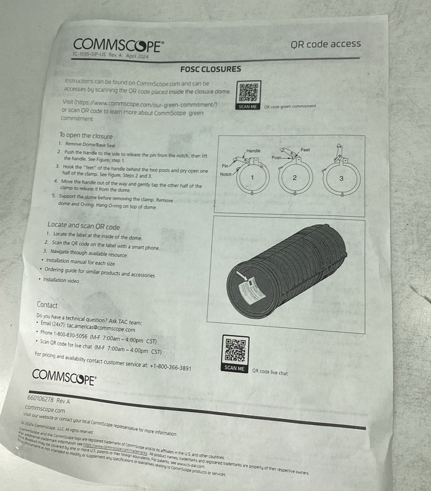 Commscope 892435-000 Fiber Optic Splice Closure