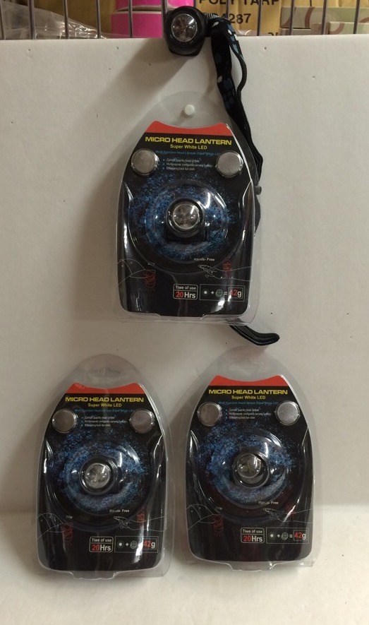 3pc Micro Head Lantern. Cap Light. LED Light.  Head Light. $4.00ea USA SELLER