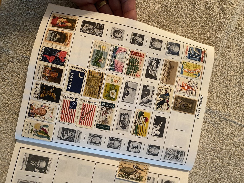 1970’s Stamp Collecting Book with Stamps