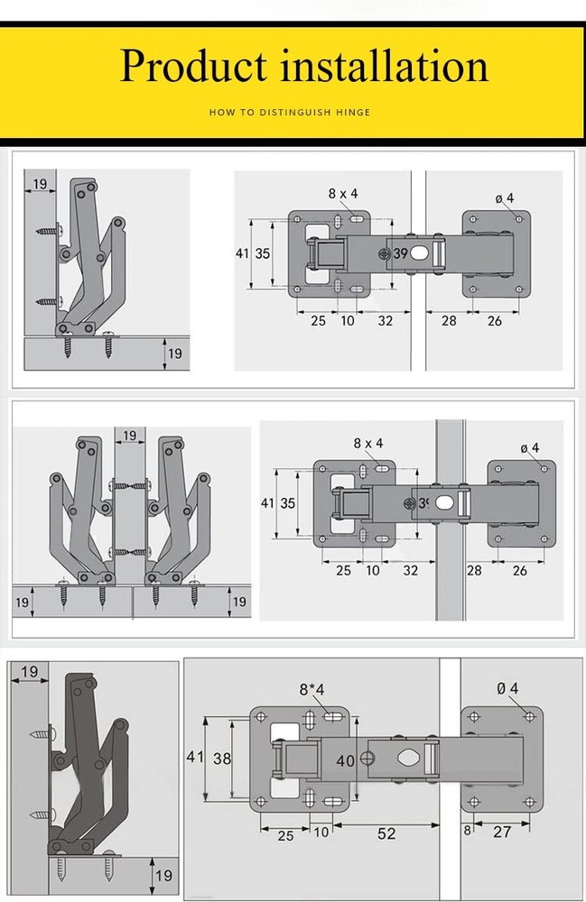 2 Pack 175 Degree Hidden Hinges Frameless Cabinet Hinges Hydraulically Adjust...