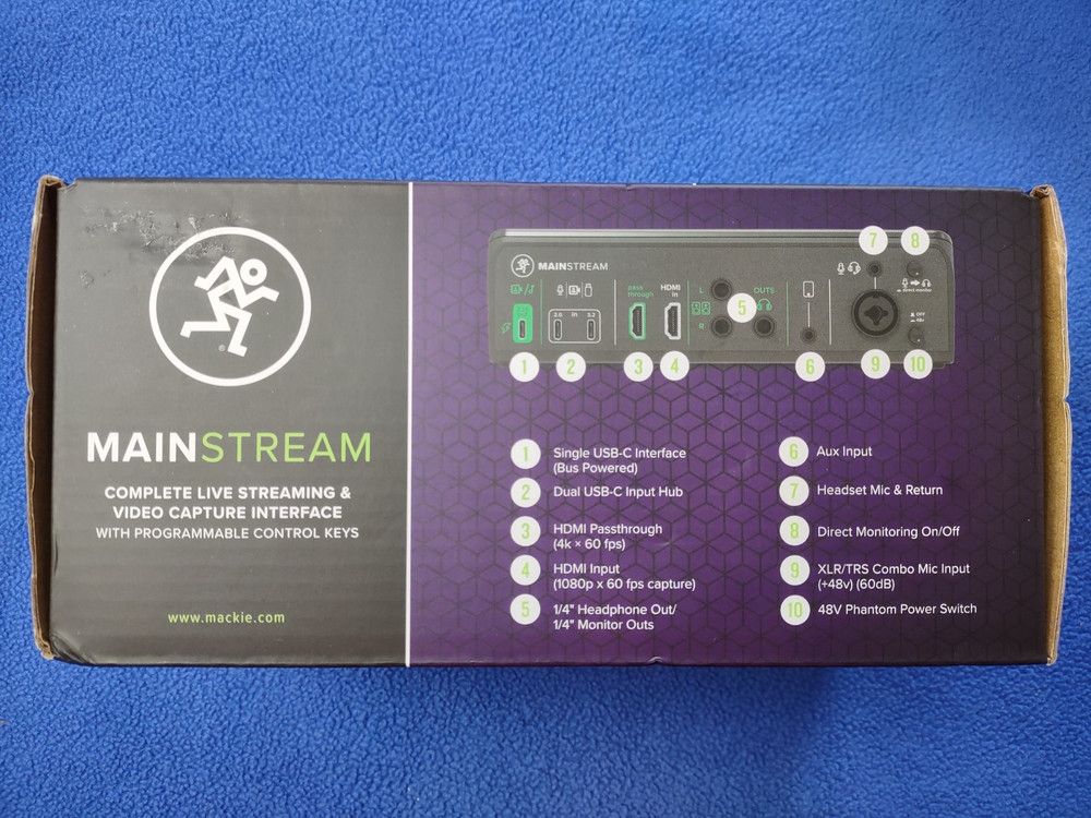 New Mackie MainStream Complete Live Streaming &Video Capture Recording Interface