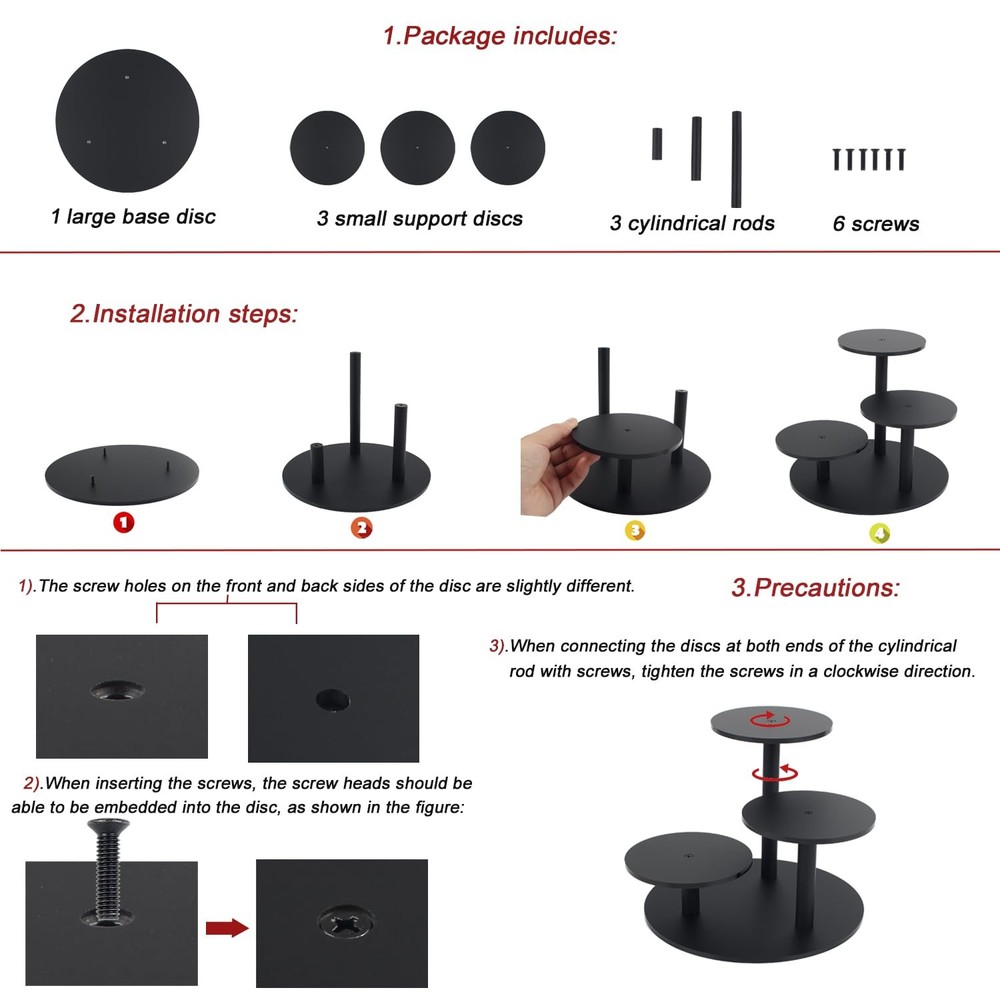 Frosted Acrylic Table Display Stand for Figure Small Display Risers Black for...
