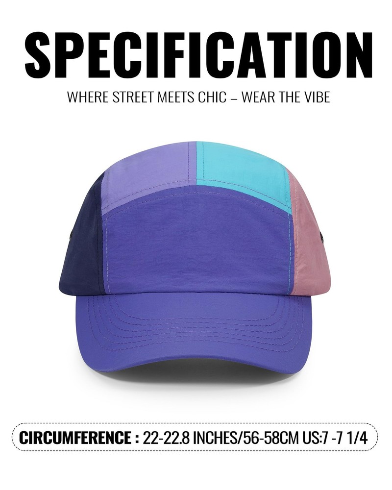 Croogo 5 Panel Baseball Cap Waterproof Quick Dry One Size, Abc01-purple