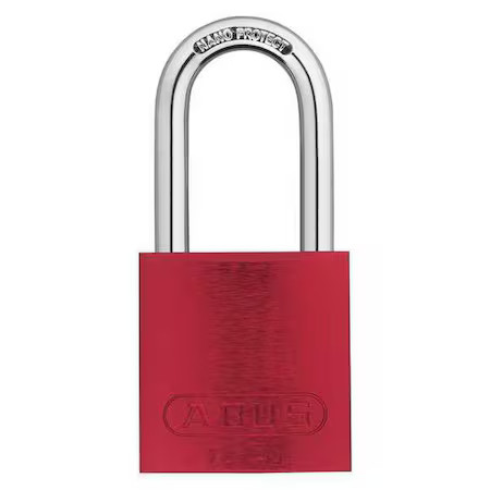 Abus 19347 Keyed Padlock, Open, Rectangular Aluminum Body, Hardened Steel