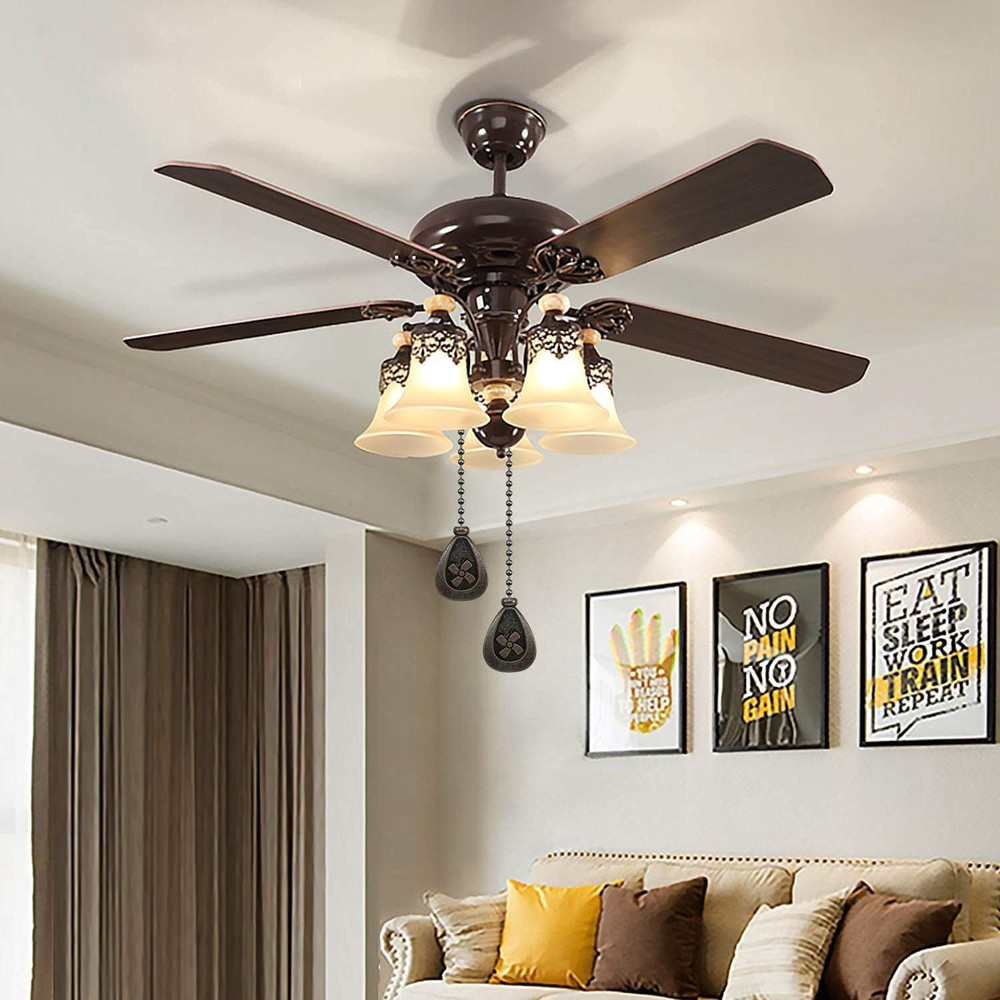Vinaco Bronze Ceiling Fan Pull Chain Set, Decorative Fan Pull Chain Extension wi