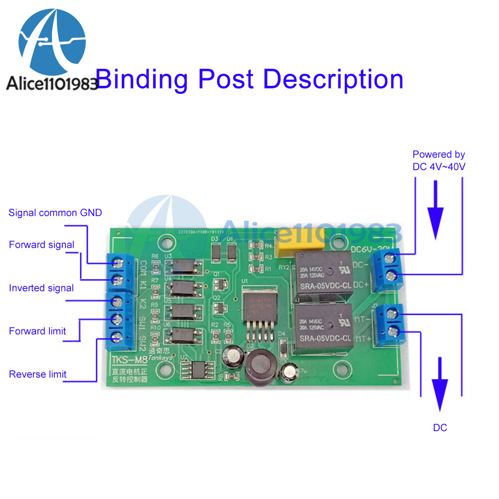 Motor Controller Forward Reverse 20A High Current Control Board DC 5V/12V/24V