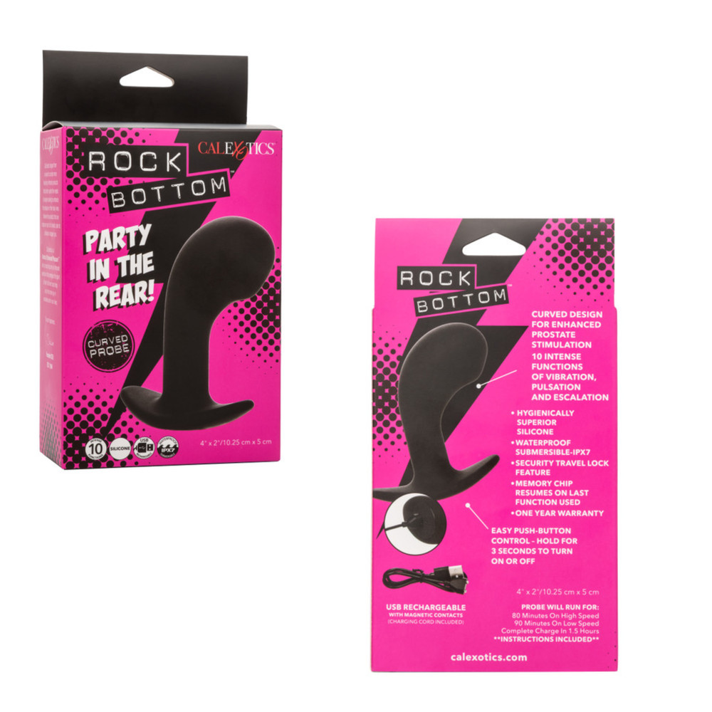 Vibrating Rechargeable Anal Butt Curved Plug Multi-Speed Prostate Stimulator
