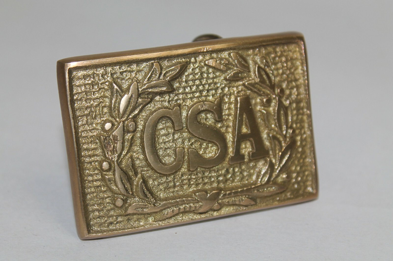 Antique Style Military Civil War Confederate CSA Belt Buckle Brass WREATH #1