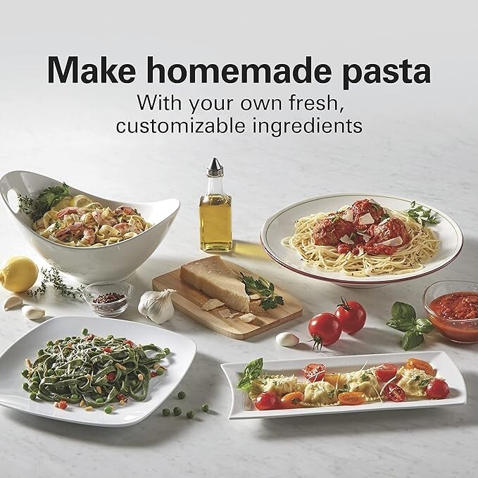 Hamilton Beach Pasta Maker Machine with 7 Adjustable Thickness Settings (86655)