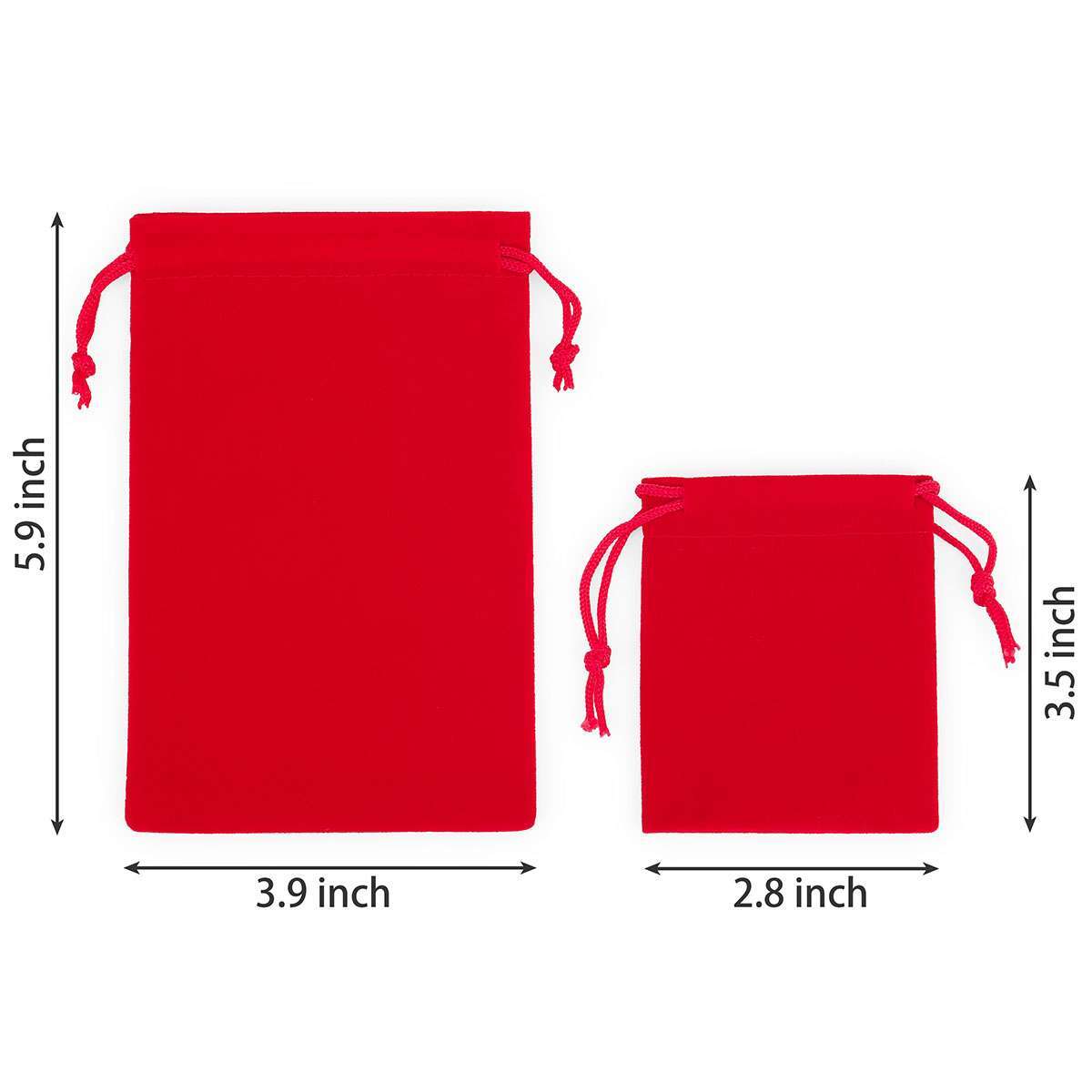 25/50Pcs Velvet Drawstring Gift Pouches Ring Jewelry Bag 2.8*3.5in/3.9*5.9in