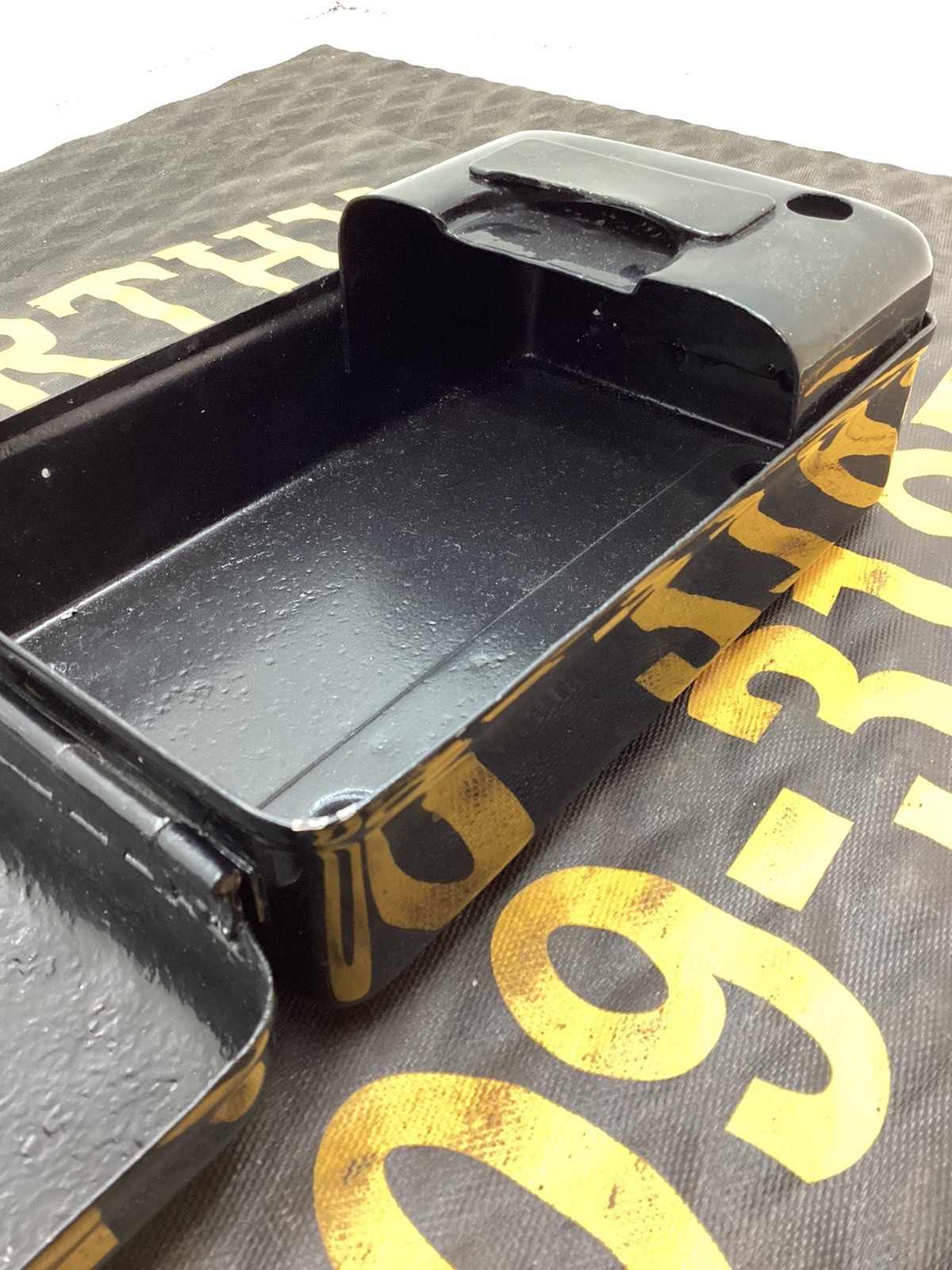 1935 – 1940 HARLEY WL WLD 45 ORIGINAL OEM EARLY TOOLBOX — BEAUTIFULLY RESTORED