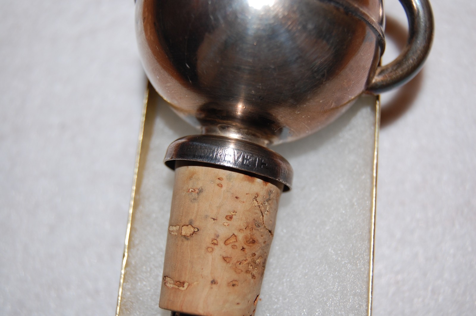 ANTIQUE FRENCH ART DECO IDEAL BREVETTE POURER SPOUT SILVER METAL BAR 1920-30'S