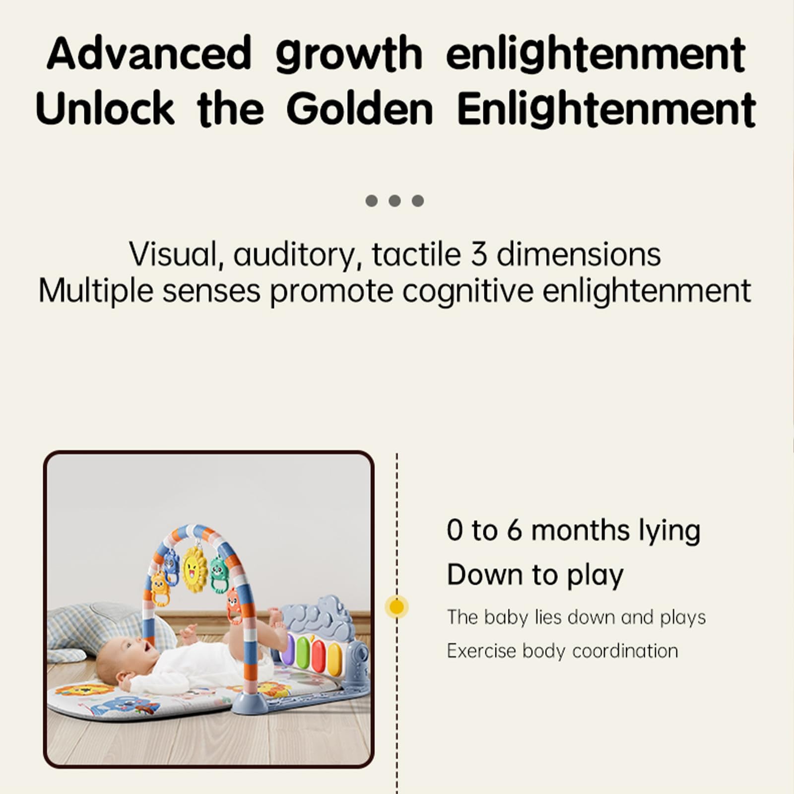 Alive Lovely Baby Gyms Play Mats, Musical Activity Center Baby Piano Gym Mat,...