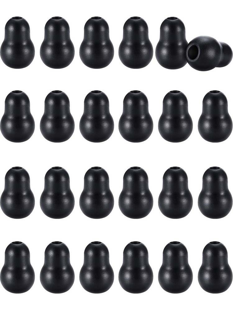 Universal Stethoscope Earpieces - 24 Black Soft Silicone Ear Tips Replacement