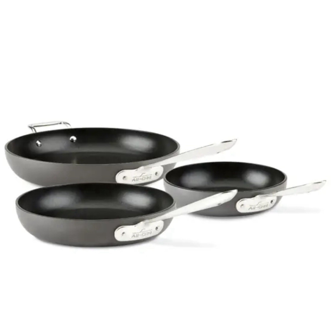 Set of 3 All-Clad Fry Pans HA1 Hard Anodized Nonstick PFOA Free 8", 10" & 12"