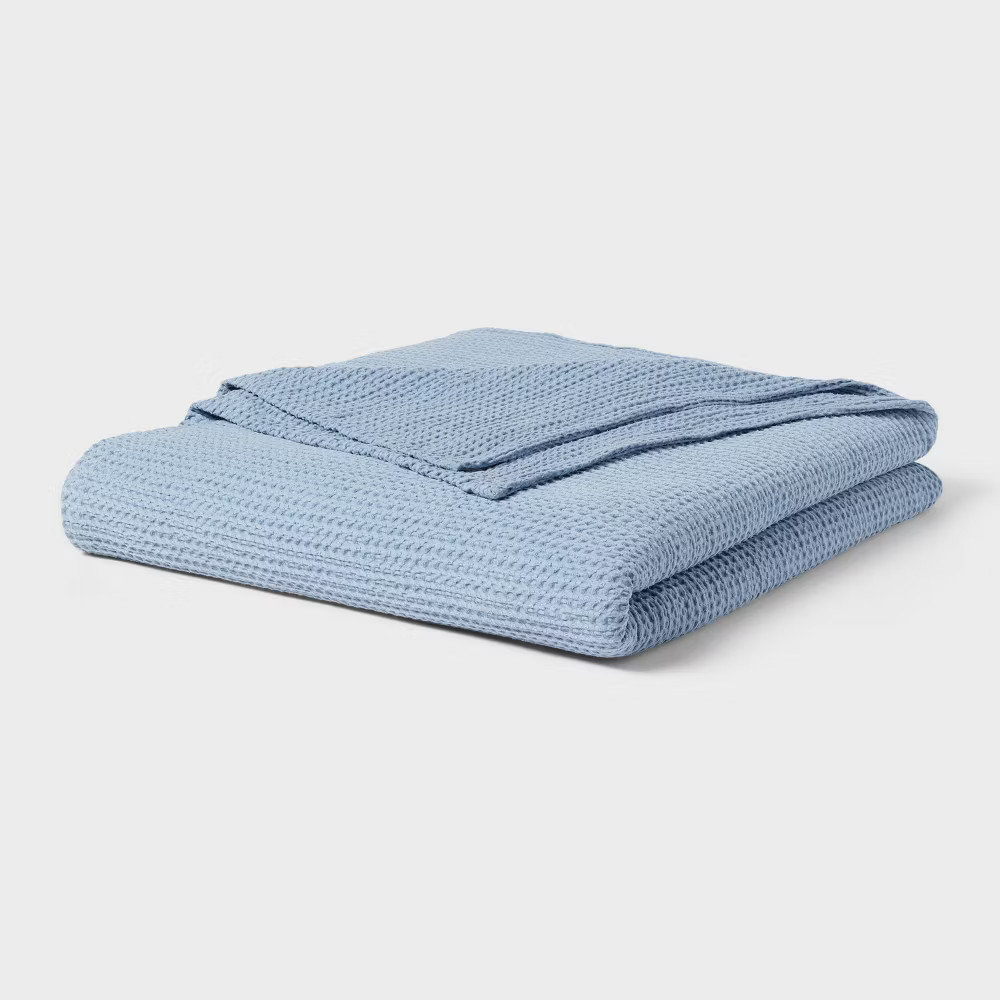King TENCEL Lyocell Waffle Bed Blanket Light Blue - Threshold