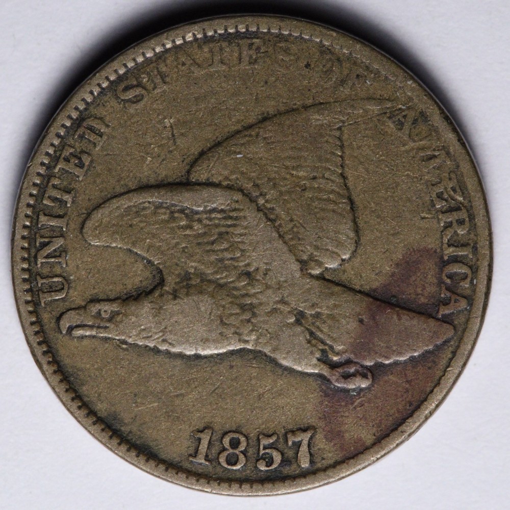 1857 Flying Eagle Cent Penny VF+/XF E124 USVTER