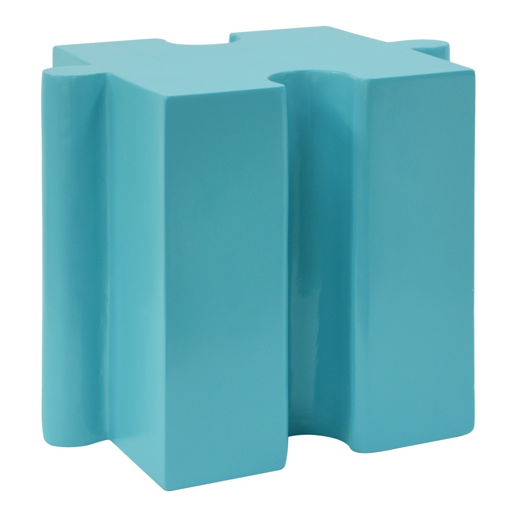 Light Blue Modular Puzzle Art Table, Concave Edge for Indoor/Outdoor