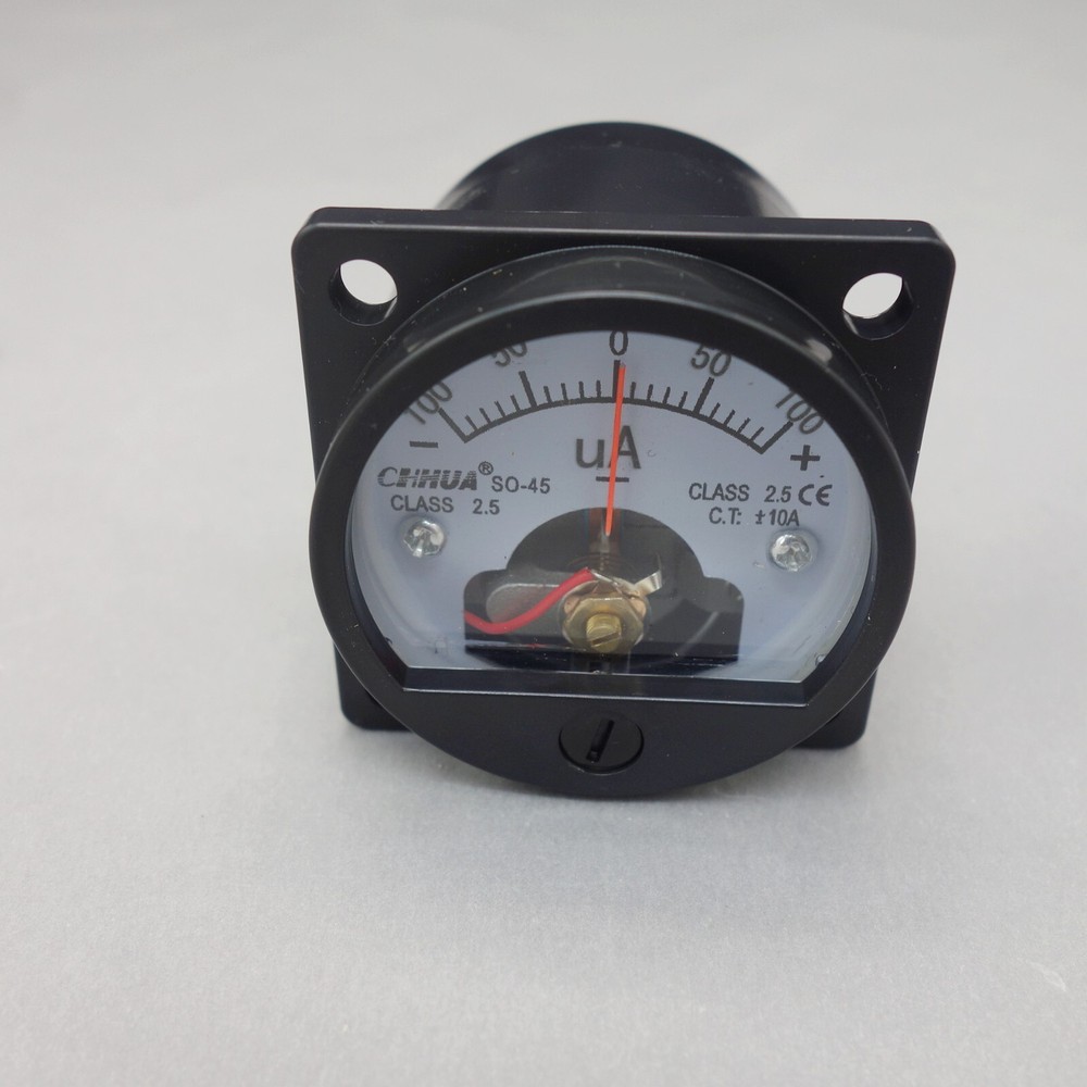 1pc DC Minus Zero Plus -100uA-0+100uA  Ammeter Panel AMP Current Meter SO45