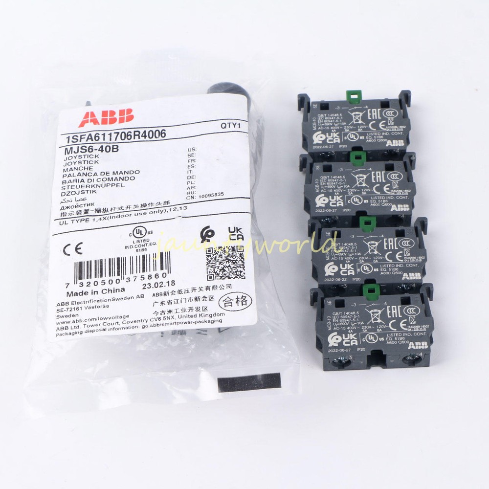 1Pc NEW ABB Control Joystick Switch MJS6-40B with 4 MCB-10 Contacts Reset Type