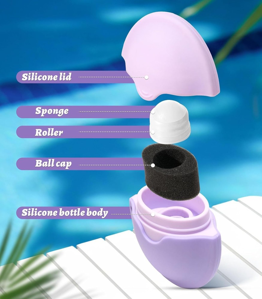 Sunscreen Applicator - Portable - BPA-Free Refillable Roll on Sponge...