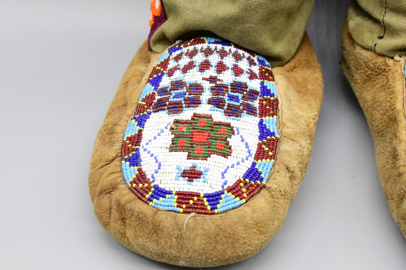 Cree Hightops Beautifully Beaded on Moosehide/ Canvis Tops