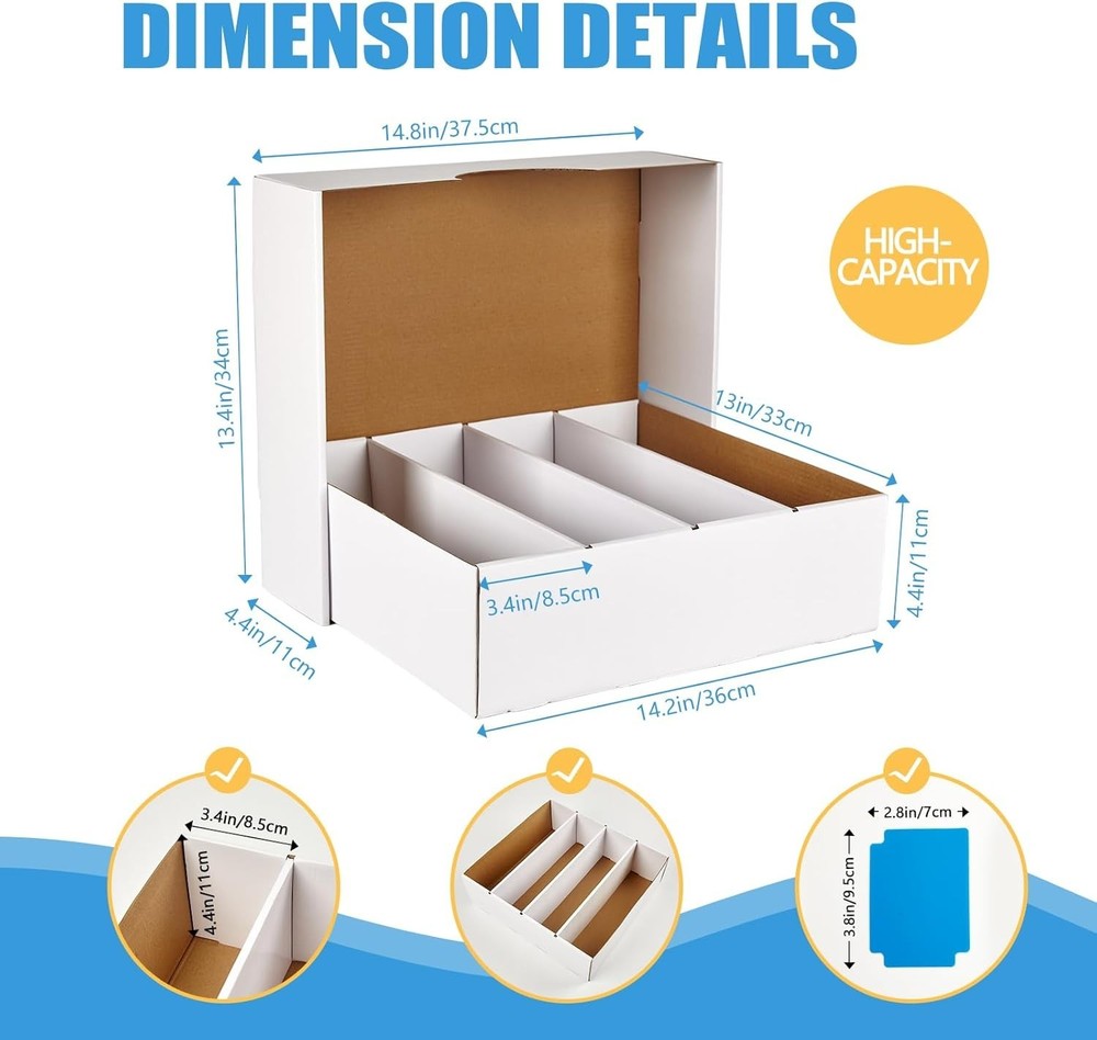 Eco-Friendly 4 Pack Card Storage Boxes – Durable Design, Easy Assembly & Storage