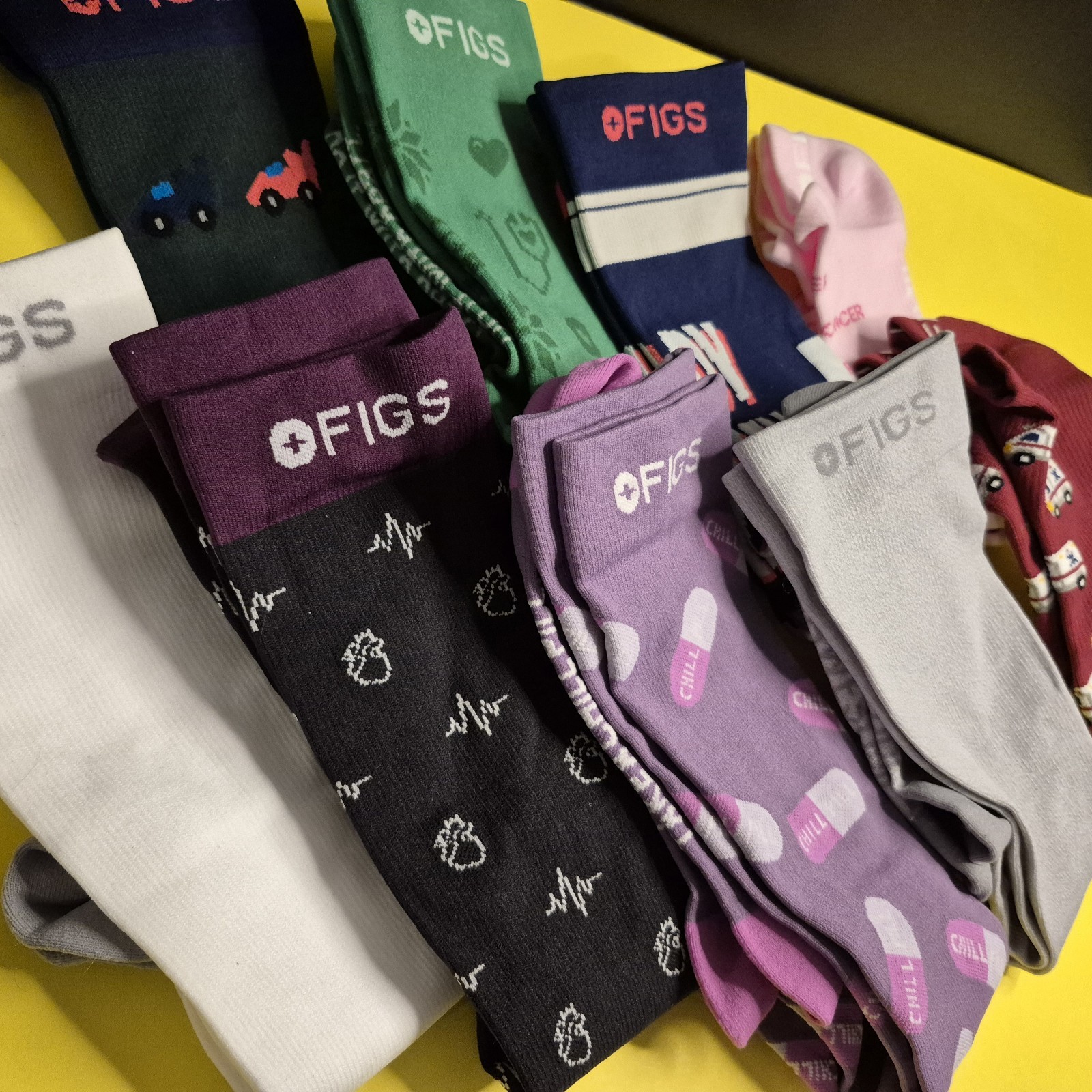 FIGS COMPRESSION SOCKS NO SHOW CALF LENGTH VOL DISCOUNT BUILD A BUNDLE NWOT