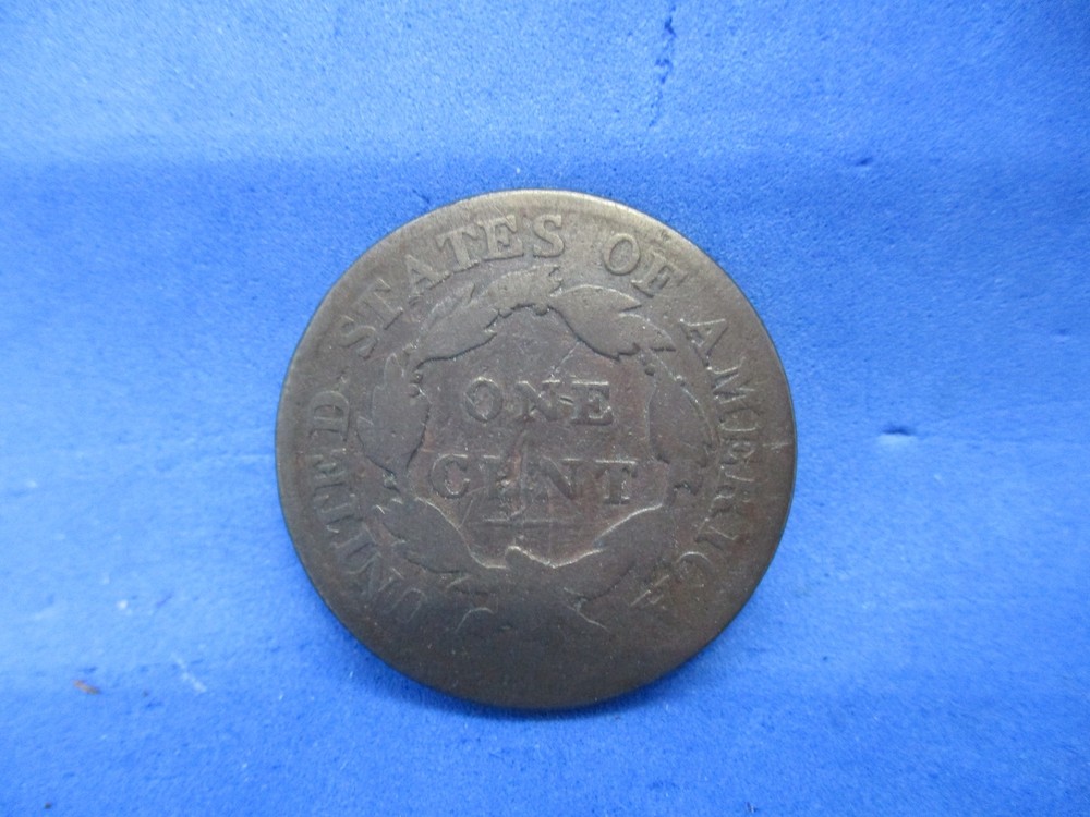 1816 coronet head Large cent , 45% Rotated reverse, Good