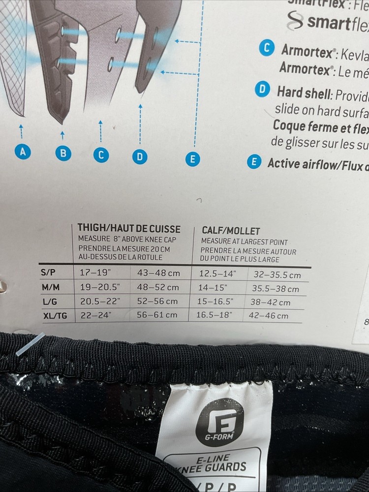 G-FORM E-Line Knee Guards Black | Small