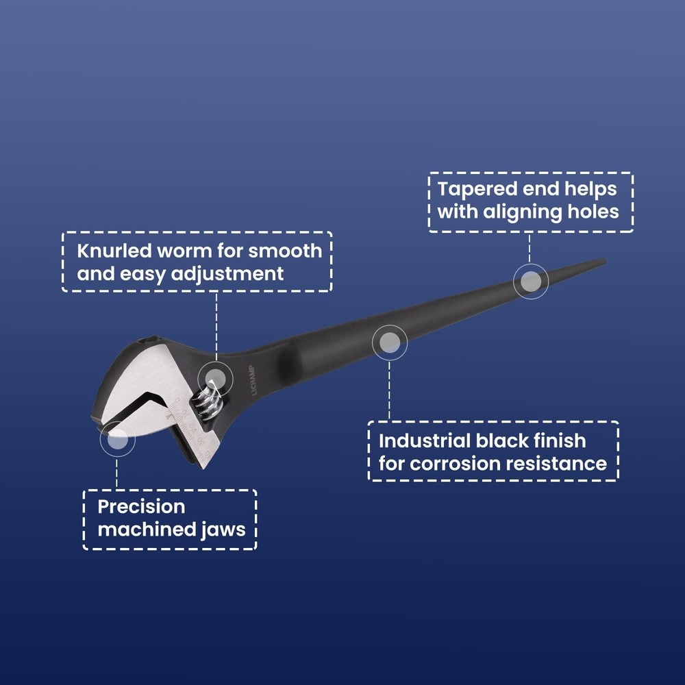 16-Inch Adjustable Construction Spud Wrench