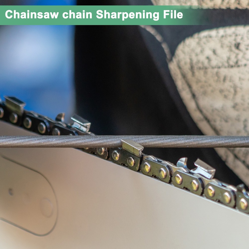 3-Pack Chainsaw Sharpening File, 5/32" with Handle for Sharpening [Black,Orange]
