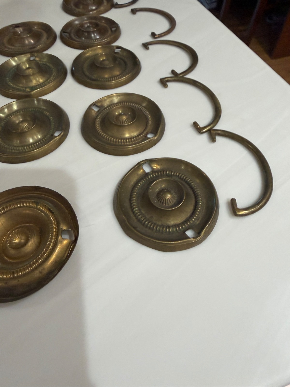 antique Hepplewhite round bail pulls 1810 English George parts restoration set